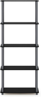 Furinno TURN-N-TUBE Storage Shelves, 5-Tier Book Shelf, Corner Shelf, Toolless - Image 6
