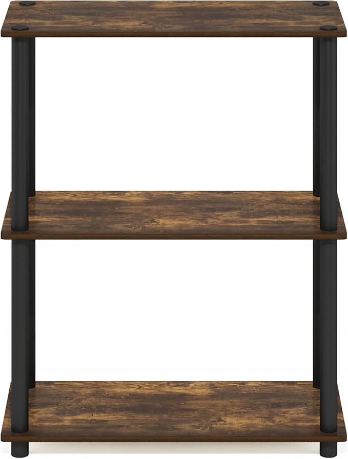 Furinno Turn-N-Tube Storage Shelves, 3-Tier Book Shelf, Corner Shelf, Toolless - Image 6