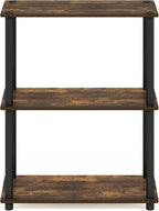 Furinno Turn-N-Tube Storage Shelves, 3-Tier Book Shelf, Corner Shelf, Toolless - Image 6