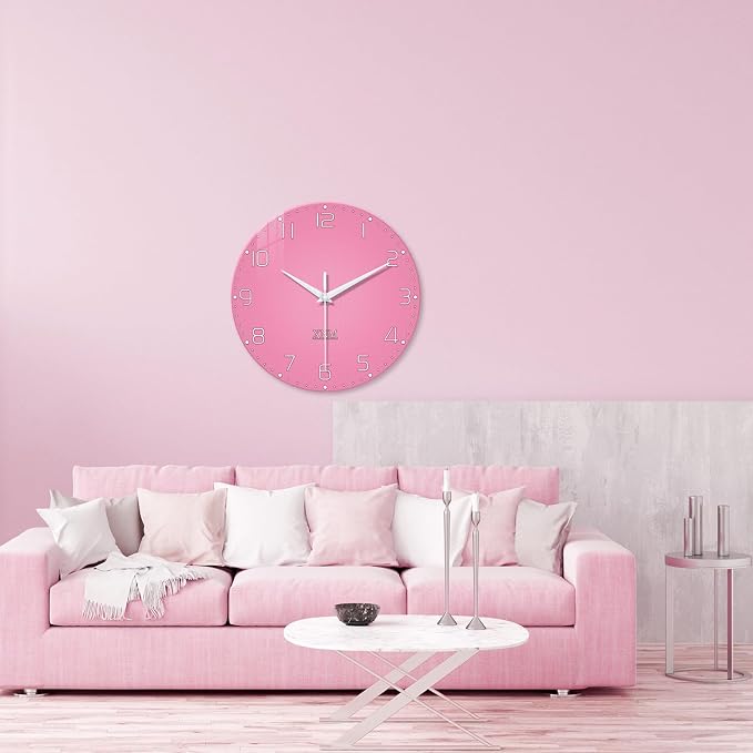 XNM Decorative Wall Clocks for Living Room Girls Pink Large Wall Clocks Battery - Image 4