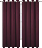 LEMOMO Burgundy Red Thermal Blackout Curtains/52 x 108 Inch/Set of 2 Panels - Image 2