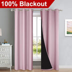 NICETOWN Baby Pink Full Shade Curtain Panels, Pair of Thermal Insulated & - Image 2