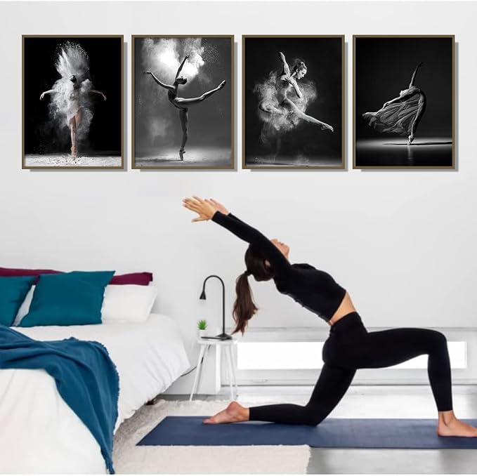 NCYEL Black and white ballet wall art dancer poster beautiful girl bedroom - Image 2