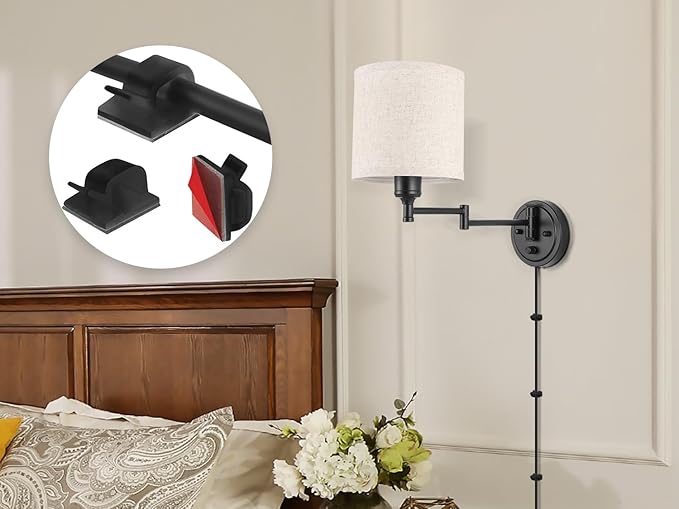 Plug in Wall Sconces with Remote Control, Dimming 10%-100% & Adjustable Colors - Image 9