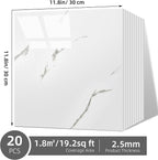 Vieshful 20pcs Peel and Stick Backsplash Tile，12"x12" Self Adhesive Marble Tile - Image 9