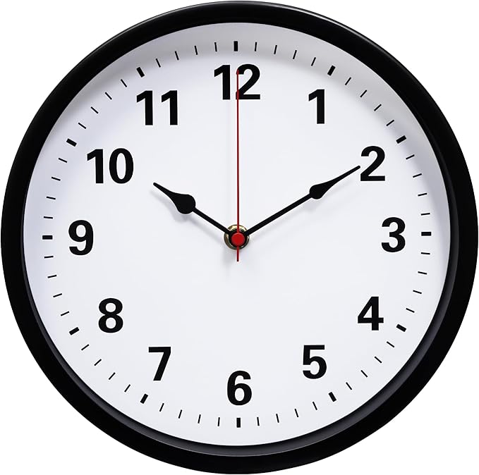 LEIKE Metal Wall Clock 10IN Black, Retro Silent Quartz Battery Operated by LEIKEWALLCLOCK