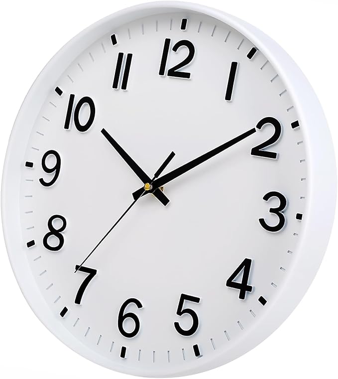 HZDHCLH White Wall Clocks Battery Operated 12 inch Silent Non Ticking Modern - Image 3