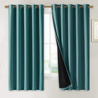 NICETOWN 100% Blackout Curtain Panels, Thermal Insulated Black Liner Curtains by NICETOWN