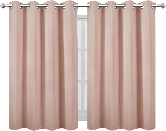 LEMOMO Blush Thermal Blackout Curtains/52 x 45 Inch/Set of 2 Panels Room - Image 2