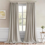 MIULEE Natural Back Tab Blackout Curtains 108 Inch Long 2 Panels Set - Image 9
