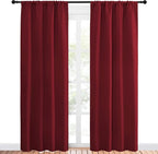 NICETOWN Christmas Burgundy Curtains Blackout Drapes - Image 2
