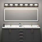 Ralbay 46" LED Matte Black Vanity Lights 7 Lights Acrylic Metal Black Modern - Image 4