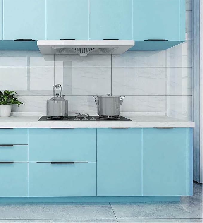 197"x17.7" Teal Peel and Stick Wallpaper Contact Paper Peel and Stick Wall - Image 3