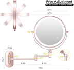 9" Wall Mounted Lighted Makeup Mirror, 4000mAh Rechargeable Double Sided 1X/10X - Image 6