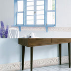 REDODECO Elegant Silver Grey Floral Molding Wallpaper Border Peel Stick Home - Image 5