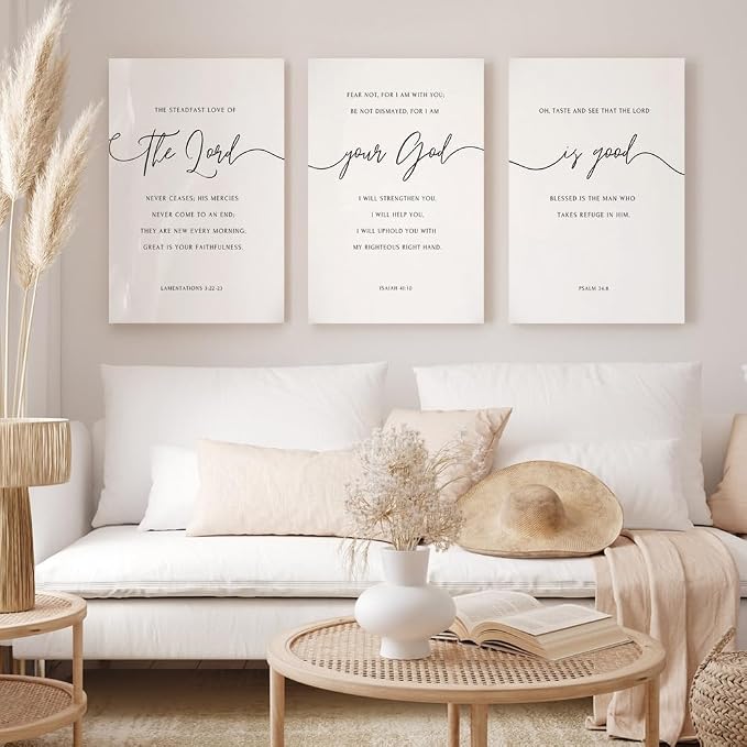 GUBIYU Black and White Christian Canvas Wall Art - Image 3
