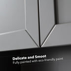 VANIRROR Grey Wall Mounted Bathroom Cabinet 24x30 Inch Wooden Over Toilet - Image 5