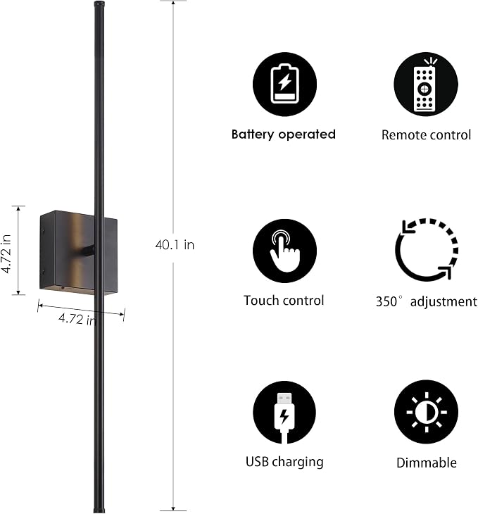 KARTOOSH Battery Operated Wall Sconces - Image 5