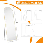 Arched Mirror Full Length, Upgraded 16"x59" Body Wall Mirrors - Image 2