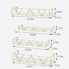 Amaoot Floating Shelves Set of 3, Home Wood Wall Shelf, Farmhouse Shelf - Image 3