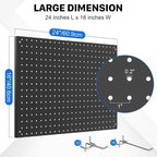 Peg Board, 3 Pack Metal Pegboard Panels Black Pegboards Wall Organizer - Image 3