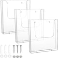 3 Pack Acrylic Brochure Holder Wall Mount, 8.5 x 11 inch Clear Plastic Flyer by Unknown