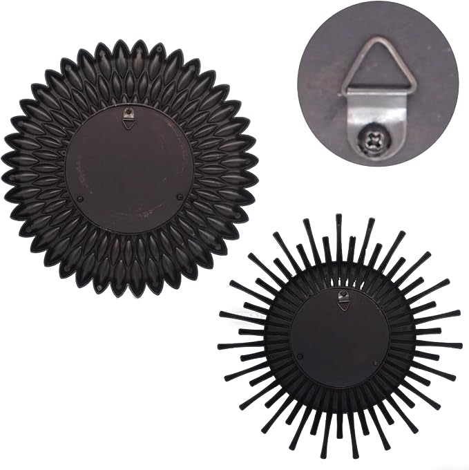 Retor OLD Gold Mirrors for Wall Pack of 3. Round. More Contemporary Sense.Rays - Image 4