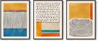 Framed Abstract Mid Century Modern Wall Art Bedroom, 3 Piece Colorful Bright - Image 9