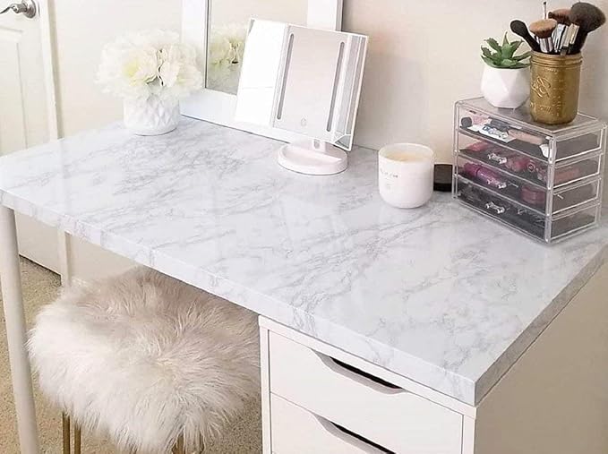 practicalWs Marble Wallpaper Granite Gray/White Paper Roll 23.6" x 196" Kitchen - Image 7