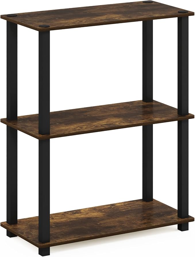 Furinno TURN-S-TUBE Storage Shelves, 3-Tier Book Shelf, Corner Shelf, Toolless - Image 6