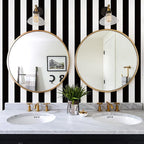 Jeweluck Black and White Wallpaper Peel and Stick Wall Paper 17.7”x236.2” Black - Image 2