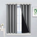 Yakamok Gray 100% Blackout Curtains 45 Inches Long, Full Light Blocking Thermal by Yakamok