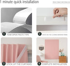 Thermal Blackout Curtains with Self-Adhesive Tape, No Rod No Drill Easy Install - Image 4