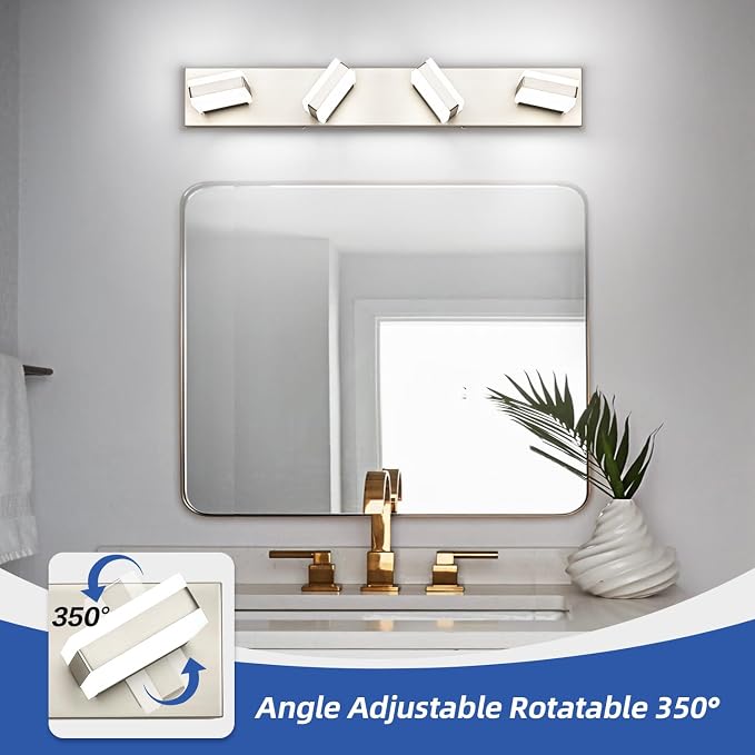 SOLFART Bathroom Vanity Lights Brushed Nickel LED Lighting, LED Bathroom Light - Image 2