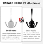 Wall Mounted Coat Hooks 5 Pack Heavy Duty Black Hardware Robe Hooks Decorative - Image 4