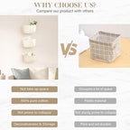 TeoKJ Over the Door Hanging Basket, 3-Tier Woven Cotton Wall-Mounted Storage - Image 7