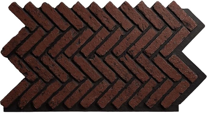 EverStone Herringbone Faux Brick Panel, 46 1/2"W x 25 1/4"H x 1"D, Heath Color by EkenaMillwork