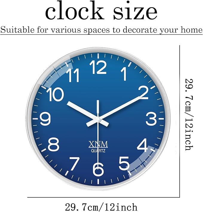 XNM Navy Blue Decorative Wall Clock - Image 3