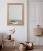 AAZZKANG Rustic Mirrors for Wall Rectangle Wooden Frame Hanging Mirror for - Image 5