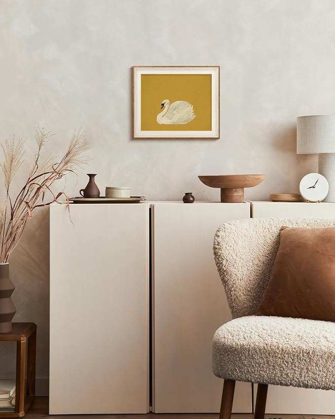 VIYYIEA Framed Wall Art for Living Room, Swan Canvas Prints, Animals Painting - Image 6