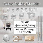 Mintime Modern Frameless DIY Wall Clock Large 3D Wall Watch Mirror Numbers - Image 7