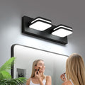 360° Rotate LED Bathroom Vanity Light Fixtures, 900LM Acrylic Matte Black by Torondo