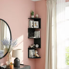 5-Tier Floating Corner Shelf Wall Mount, Heavy Duty Wall Corner Bookshelf by Unknown