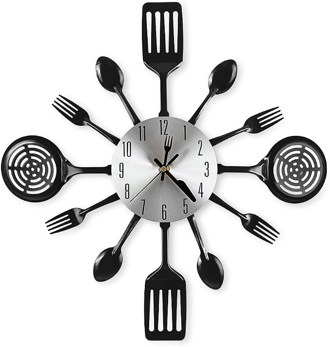 16 Inch Cutlery Kitchen Wall Clocks by CIGERA