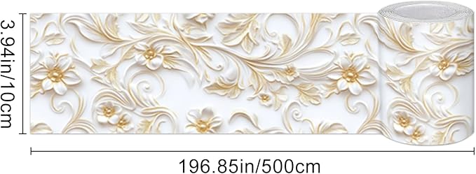 HOMETITUTE Wallpaper Border Peel and Stick Feather Texture Decorative Wall Trim - Image 3