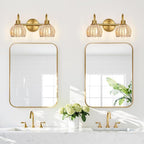 Bathroom Light Fixtures, 2-Light Brushed Gold Vanity Lights - Image 7