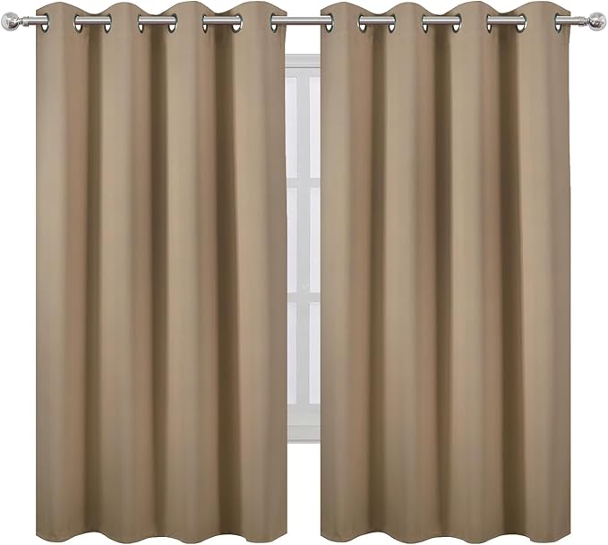 LEMOMO Natural Blackout Curtains 66 x 63 Inch Length/Set of 2 Curtain - Image 2