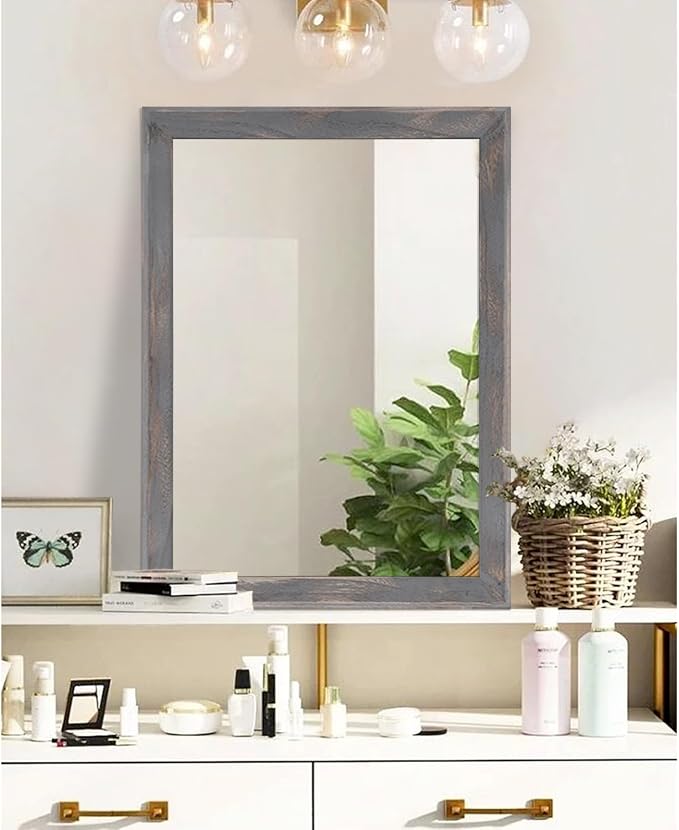 AAZZKANG Wooden Mirror Rectangle Rustic Mirrors - Image 4