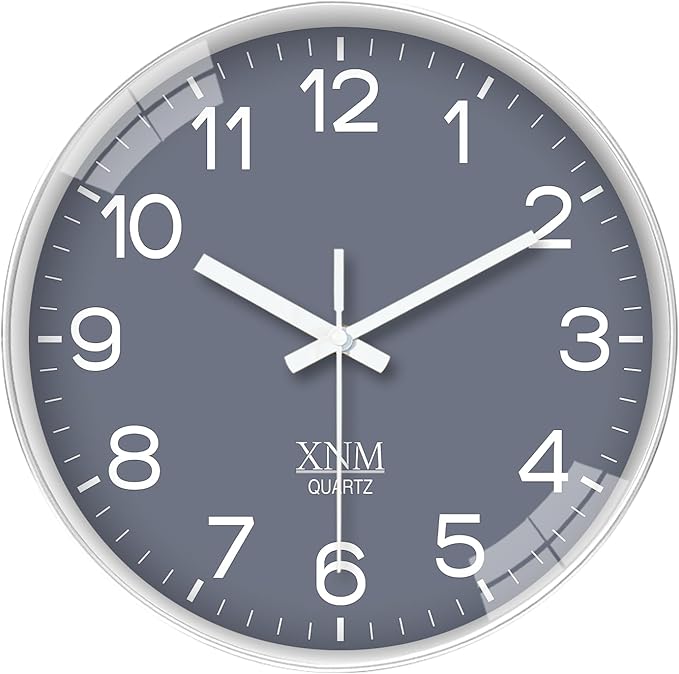 XNM Minimalist Wall Clocks Battery Operated Grey Analog Wall Clock by XNMwallclock