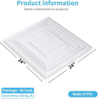 Art3d Drop Ceiling Tiles 24x24 Inch – Glue Up PVC Ceiling Tiles 2x2 Ft. - Image 2